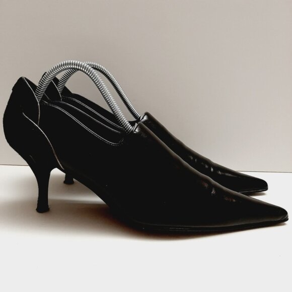 Couture DONALD J PLINER Roxie Black Pumps Leather Heels Shooties Sz 8 N - Picture 2 of 16